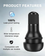 5 Pcs TR412 Rubber Snap-in Tire Valve Stems - Fits Standard 0.453" Rim Hole for Car, Truck, SUV, Trailer Tires