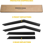 Rain Guards for 2022-2025 Mitsubishi Outlander, Out-Channel Window Visor Shields Vent Deflector Shade Wind Dark Smoke 2023 2024 22 23 24 25, Tape-On Outside-Mount, 4PCS