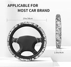 Sexy Lewd Face Anime Steering Wheel Cover Anime Car Accessories for Men Women with Car Coaster, 15 Inch Anti-Slip Car Steering Wheel Covers Universal Fit