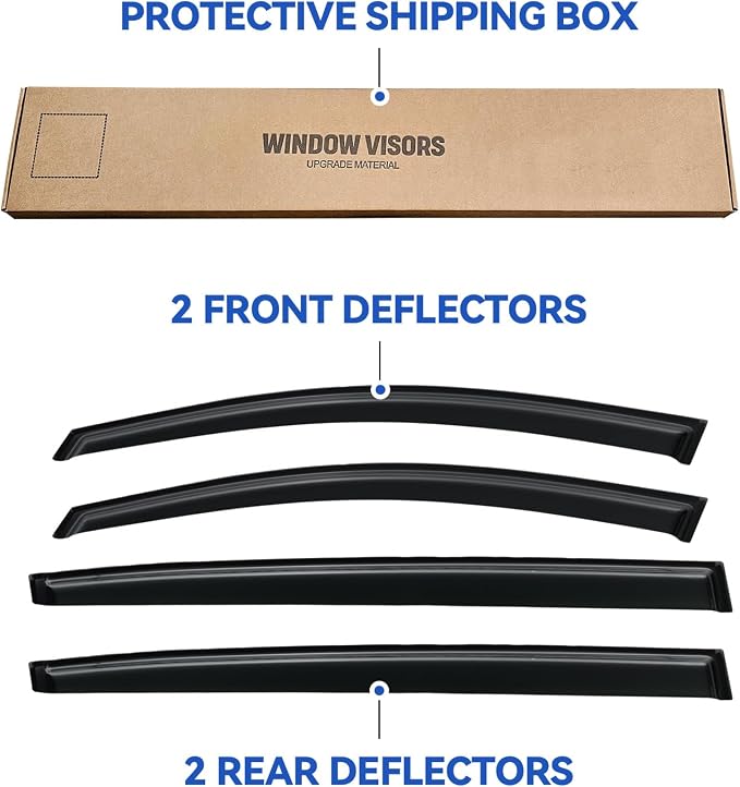 Window Visors Rain Guards for 2011-2016 Kia Sportage, Out-Channel Window Vent Wind Deflectors Visors Shades for 11-16 Sportage