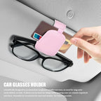 Sunglasses Holders for Car Visor, Sunglass Car Organizer, Leather Magnetic Buckle Sun Visor Sunglass Clip, Car Accessories Ticket Card Clip Sunglasses Mount Fit Truck (Pink, 2PCS)