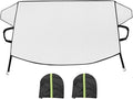 Car Magnetic Windshield Snow Cover, 4-Layer Vehicle Windshield Protection Cover with Side Mirror, Auto Windscreen Sun Shade for Ice Frost Sunlight, Universal for Truck Van Sedan