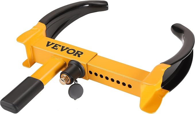 Universal Wheel Clamp Lock, 2 Pack Adjustable Anti-Theft Tire Lock, Heavy-Duty Steel for ATV SUV Car Golf Cart Boats Motorcycles, with 6 Keys