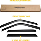 Window Visors for 1995-2000 Tahoe/Yukon, 1992-1999 Suburban, Chevy/GMC C/K 1500/2500/ 3500 for Crew Cab 1992-2000, Rain Guards Vent Deflector Shade Smoke for 1999-2000 Escalade, Tape-On, 4PCS