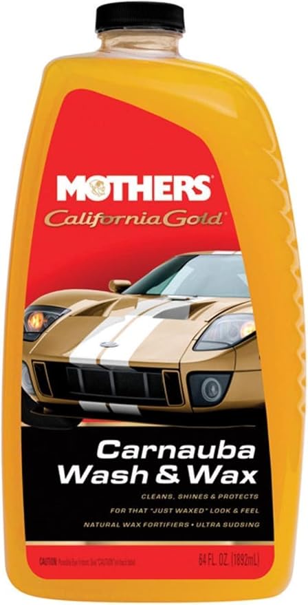California Gold Carnauba Wash & Wax,64 oz.—Cleans,Shines & Protects–Gentle,pH Balanced, Ultra-Sudsy for a Spot-Free,Brilliant Finish.Biodegradable&Won't Strip Wax or Ceramic(05674) (Pack of 2)