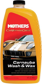 California Gold Carnauba Wash & Wax,64 oz.—Cleans,Shines & Protects–Gentle,pH Balanced, Ultra-Sudsy for a Spot-Free,Brilliant Finish.Biodegradable&Won't Strip Wax or Ceramic(05674) (Pack of 2)