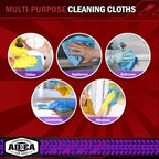 AIDEA Microfiber Cleaning Cloth Blue,150PK, Shop Rags, Microfiber Towels for Cars, Dusting Cloth Lint Free Rags, Absorbent Towels for SUVs, House, Kitchen, Mechanic, Workshops, 12"×12"