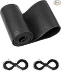 Leather Steering Wheel Cover Lace Up, Stitch on Steering Wheel Wrap, Universal Fit 13-20 Inch Car Truck Pickup Boat, A Whole Piece of Cowhide, DIY w/Needle Thread (Size XXL2, Black)