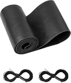 Leather Steering Wheel Cover Lace Up, Stitch on Steering Wheel Wrap, Universal Fit 13-20 Inch Car Truck Pickup Boat, A Whole Piece of Cowhide, DIY w/Needle Thread (Size S5, Black)