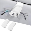 Sunglasses Holders for Car Sun Visor, Leather Eyeglasses Hanger Mounter, Magnetic Glasses Holder and Ticket Card Clip, Auto Interior Accessories Universal for SUV Pickup Truck