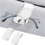 Sunglasses Holders for Car Sun Visor, Leather Eyeglasses Hanger Mounter, Magnetic Glasses Holder and Ticket Card Clip, Auto Interior Accessories Universal for SUV Pickup Truck
