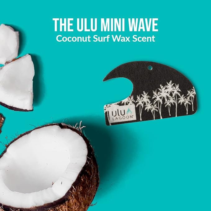 Hanging Car Air Freshener | Tropical Beach Coconut Surf Wax Scent Mini Wave | Long Lasting Car Freshener, Closet and Beyond | Made In USA | 3 Pack (White Palms)