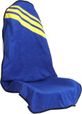 Waterproof Car Towel Seat Covers Front Seats for After Gym Workout,Auto Universal Interior Sweat Towels Cloth Bucket Carseat Cover Protector for Trucks SUV RV Boat Van (Blue with Yellow)
