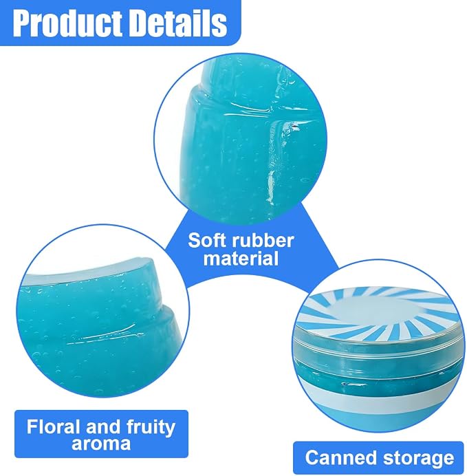 Car Cleaning Gel, Reusable Car Air Vent Cleaner Slime, Auto Dashboard Dust Cleaning Putty, Multifunctional Vehicle Interior Detailing Supplies for Keyboard, Laptop (1PC)