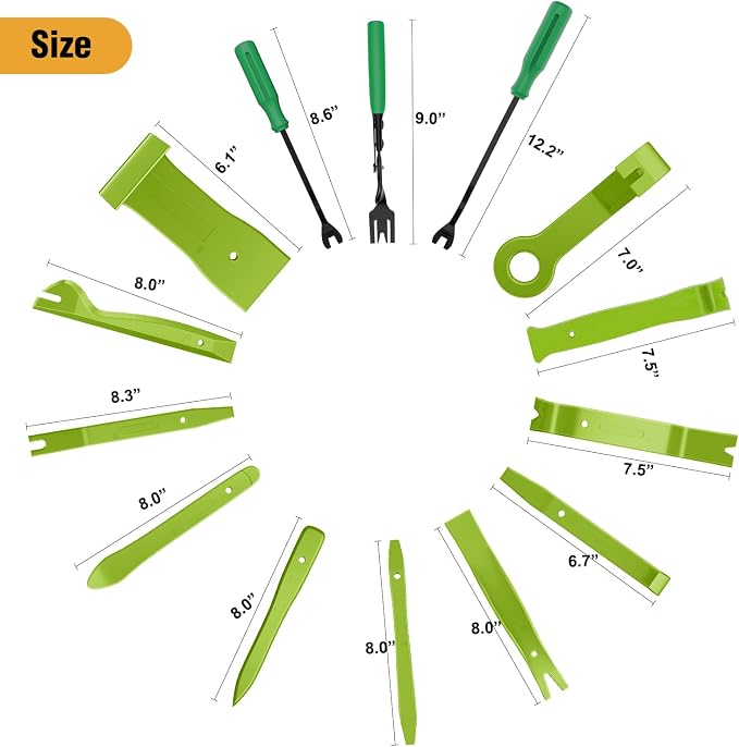 330Pcs Trim Removal Tool, Auto Push Pin Bumper Retainer Clip Set Fastener Terminal Remover Tool Adhesive Cable Clips Kit Car Panel Radio Removal Auto Clip Pliers, Green