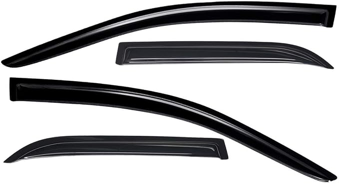 Extra Durable Outside-Mount Auto Vent Window Visor, Fits 2011-2023 Chrysler 300, UV Protection Rain Guard, Original Wind Deflector, No-Drill Easy Install, Dark Smoke, 4-Pcs