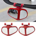 YoRise 2PCS Car Blind Spot Mirrors, 360° Adjustable Wide Angle Auxiliary Rear View Mirror, HD Glass Side Mirror Blindspot, Universal Car Convex Mirrors for Most Vehicles (Red)