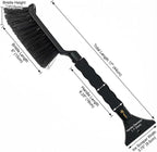 17" Snow Brush and Ice Scraper, Compact Car Snow Removal Tool with Durable Brush Head & Ice Scraper Winter Windshield Cleaner with Comfortable Grip