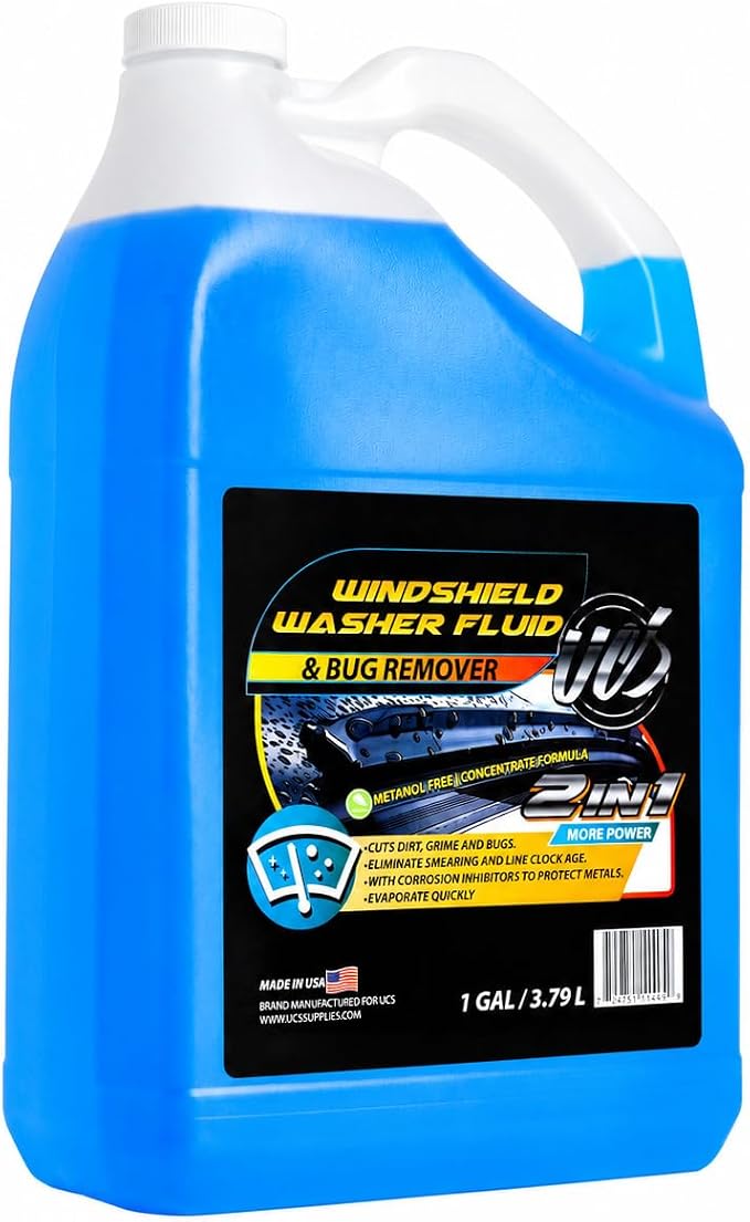 Windshield Washer Fluid 2-in-1 Bug Remover – Ready to Use Formula – Streak-Free Cleaning – Removes Dirt & Road Grime – 1 Gallon (128 fl oz) Methanol-Free
