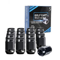 Golf Cart Wheel Lug Nuts Standard 1/2"-20 for EZGO & Club Car (16 Pack) Black