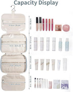 Travel Toiletry Bag for Women Large Hanging Makeup Bag Organizer Toiletries Bag for Full Size Essentials Accessories Cosmetics (Greyish Blue (Large))