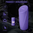 Car Trash Can Bin with Lid - Car Garbage Can Cup Holder - Purple Mini Leakproof Vehicle Garbage Bin with 20pcs Trash Bags-Automotive Organizers and Storage for Front Back Seat Accessories