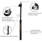 Straight-On Dual Head Tire Pressure Gauge 150 PSI for Semi Truck | Zinc Alloy Head and Stainless Steel Body, Extended Tube Heavy Duty for Semi Trucks,Trucks, RVs and Buses