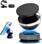 Magnetic Phone Holder for Car with 360° Adjustable Vacuum Spherical Design Phone Mount for Car Home Gym Office Compatible for iPhone 17 Pro Max 16 15 14 13 12 Air Plus and Android