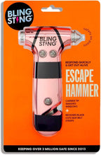 Car Emergency Escape Hammer, Seatbelt Cutter, Window Breaker Tool, Interior Visor Strap, New Driver Vehicle Safety Essentials, Cute Car Accessories for Women - Black & Pink, 2 Count
