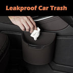Leakproof Car Trash Can,Mini Car Trash Bin for SUV and Truck,Small Removable Liner Garbage Can,Waterproof Automotive Trash Can for Vehicle,Home,Office,Multipurpose,Easy to Clean (Wine Red)