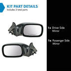 2 Piece Driver and Passenger Side Mirror Assembly Set Electric Adjustment Non-Heated No Memory Black Compatible with 2005-2010 Toyota Avalon XL Without Nav TO1320225 TO1320235 TO1321225 TO1321235