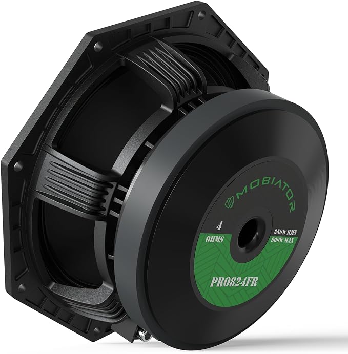 PRO824FR Loudspeaker - 8" Midrange Aluminum Basket, 1200W Max, 300W RMS, 4 Ohms - Premium Quality Audio Door Speakers for Car or Truck Stereo Sound System (MB-PRO824FR)
