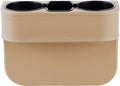 Car Seat Organizer Cup Drink Holders,Multifunctional Gap Filler Storage Box,Insert Organization Helps Reduce Distracted Driving&Holds Phone Mount Mug Bottle Cellphone Coaster Wallet Card (XBD-Beige)