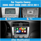 5G WiFi 64G ROM Car Radio Stereo for Toyota Camry 2006 2007 2008 2009 2010 2011 Wireless CarPlay Andriod Auto with SWC GPS Navigation DSP BT FM Rearview with Backup Camera