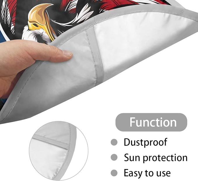 American Flag Eagle Steering Wheel Sun Shade Cover Anti-Heat Aluminum Foil Steering Wheel Cover Sun Shade, Auto Interior Protector Car Steering Wheel Cover for Women