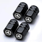 Car Keychain and Car Tire Valve Stem Caps Combo Compatible with Mercedes Benz C E S M Serie CLK GLK GL AB AMG GLS GLE AMG Keyring for Men and Women Family Present Car Accessories