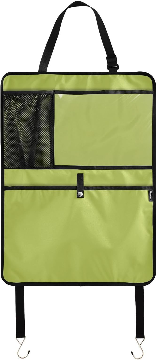 Avocado Green Seat Back Protector Car Seat Backrest Protector Anti-dirty Mats, Back of Seat Protector for Kids Feet Car Seat