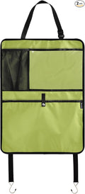Avocado Green Seat Back Organizer Car Front Seat Back Kick Mats, 2 Pack Back Seat Protector for Kids Feet