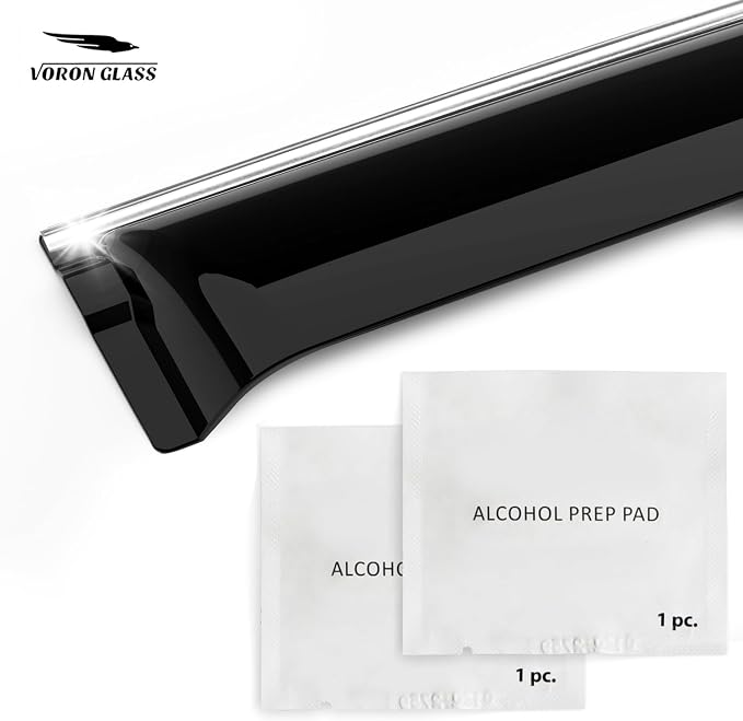 Voron Glass Chrome Trim Tape-on Extra Durable Rain Guards for Jeep Compass 2017-2026, Window Deflectors, Vent Window Visors, 6 Pieces - 100920