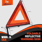Warning Safety Triangle Kit, Emergency Roadside Warning Reflective Triangle, Foldable with Storage Case for Roadside Breakdowns Emergenc 3 Pack