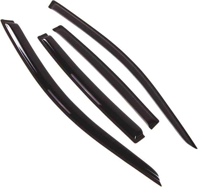 WD2-095 Dark Smoke 4 Pcs Set Window Visor (Outside Mount) Deflector Rain Guard Compatible with 2007-2010 Chrysler Sebring
