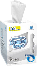 GLIMGLINT White Microfiber Cleaning Cloth, 100 Pack Cleaning Rags, Lint-Free, Ultra Absorbent Reusable Paper Towels for Home, Kitchen, Car, Garage or Shop, Dish Rags, 11" x 9"