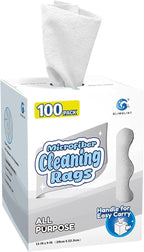 GLIMGLINT White Microfiber Cleaning Cloth, 100 Pack Cleaning Rags, Lint-Free, Ultra Absorbent Reusable Paper Towels for Home, Kitchen, Car, Garage or Shop, Dish Rags, 11" x 9"