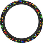 Autism Awareness Steering Wheel Cover Anti-Slip,Sweat Absorption Universal 15 inch Steering Wheel Covers Cute car Accessories for Men Women