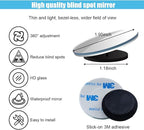 Round Blind Spot Car Mirror - 2" Frameless HD Glass Convex 360 Degree Wide Angle Rear View Side Mirror With Adjustable Stick for Car SUV Truck (Round/4PCS)
