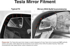Blind Spot Mirrors - Compatible with Tesla Model 3 - Extended View - Custom Contoured - Convex - Black - Set of 2-2 Piece Set (Left & Right)
