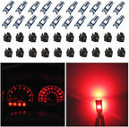 74 Led Bulb Dash Lights Dimmable T5 2721 37 85 286 Wedge PC74 Twist Socket Automotive Instrument Panel Gauge Light Kits Cluster Shift Indicator Interior Bulbs Red Pack of 20