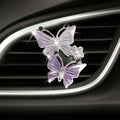 ZIMISI Car Vent Clip, Dual Butterfly Air Vent Clips, Bling Diamond Car Diffuser Clips, Cute Air Conditioning Outlet Decoration, Butterfly Car Accessories for Women (1Pc/Purple)