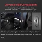 4PCS USB LED Car Interior Atmosphere Lamp, Portable Mini, White | 5V USB-A plug-in, soft accent glow, no wiring, decor night light, car accessories for cars, SUVs, trucks