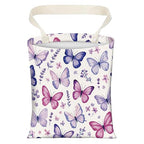 Cute Car Trash Can, Hanging Canvas Car Back Seat Organizer and Storage Bag, Funny Car Trash Bag for Travelling, Outdoor Cute Purple Butterfly